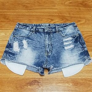 MOSSIMO VINT GIRLS 9x1 FADED DISTRESSED CUTOFF JUNIOR'S SHORTS